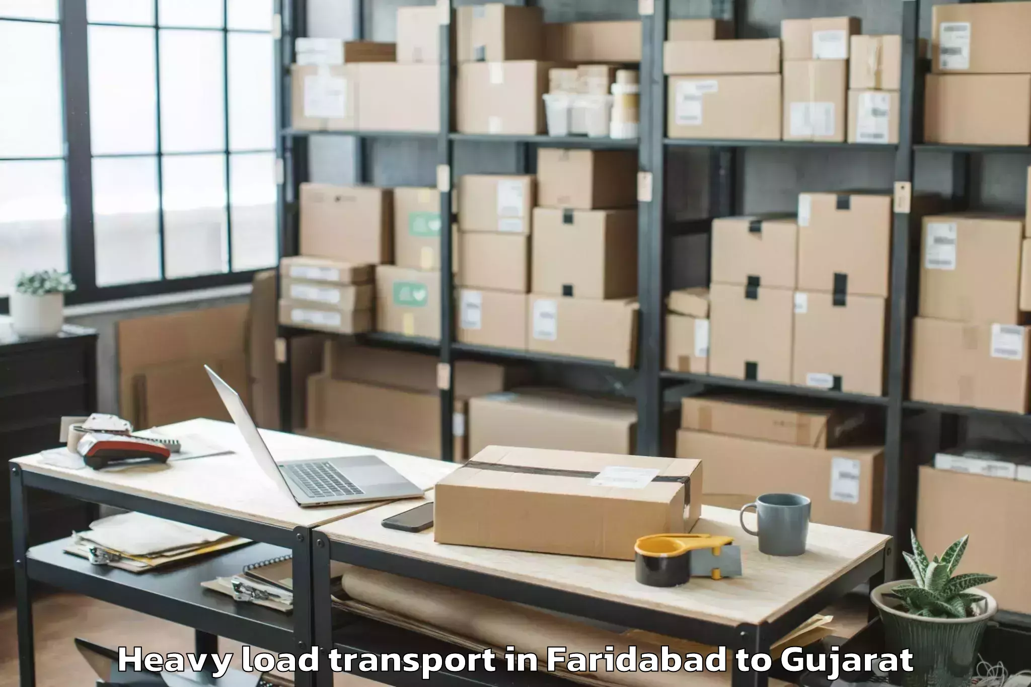 Book Faridabad to Keshod Airport Ixk Heavy Load Transport